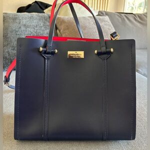 Navy and red Kate Spade leather bag